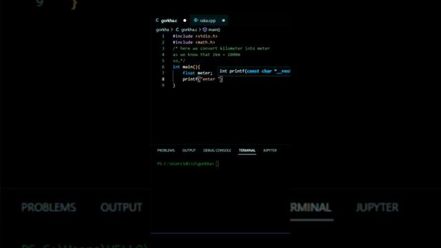 | kilometer to meter | unit😎🤓 conversion | c program | #coding #programming #hacking😃 #mathematics