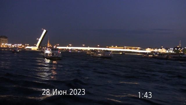 Ночной Питер, разводные мосты. 2023