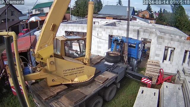 Подготовка и монтаж плит перекрытия 1 этажа