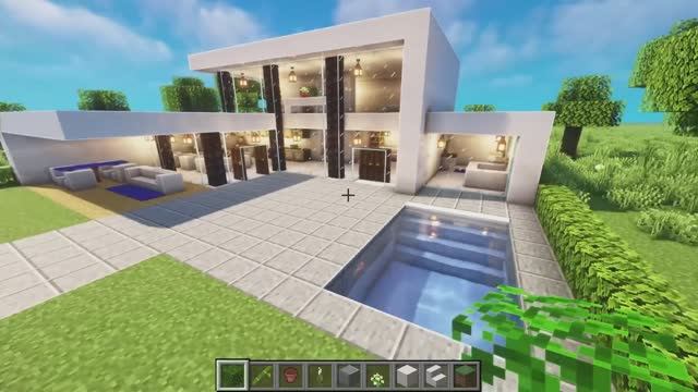 Майнкрафт уникальное строительство / How to build a modern house in Minecraft