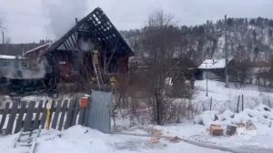 Пожар в селе Соузга в Республике Алтай