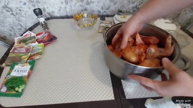 Простой маринад, для горячего копчения, куриных крылышек))