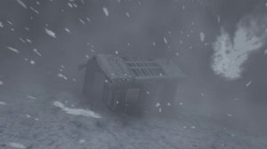 МЕТЕЛЬ возле одинокой хижины. Дует ветер. Завывает ветер. Холодные зимние звуки