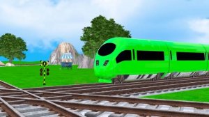 【踏切アニメ】あぶない電車 Rail gadi aa gayi chuk chuk chuk rail gadi rang birangi railgadi #train