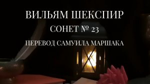 Вильям Шекспир. Сонет № 23. Пер. Самуила Яковлевича Маршака (Как тот актер, который, оробев )