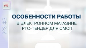 Особенности работы в электронном магазине РТС-тендер для СМСП. (23.12.2024)