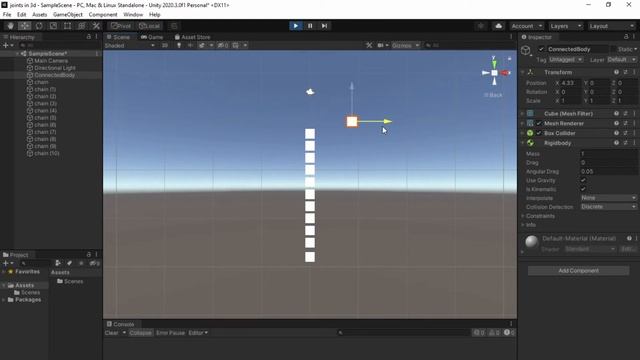 How To Create a Chain in Unity || Hinge Joint || Game Development Telugu