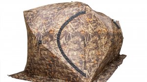 Стэк палатка КУБ Дубль камуфляж - шестиместная зимняя палатка для рыбалки с навесом (всесезонная)