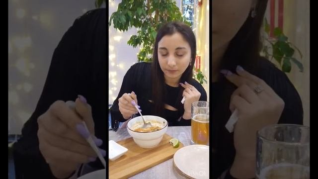 Мукбанк с морепродуктами•том ям🍜•паста с креветками 🍤#мукбанг #едаялюблютебя