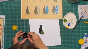 №3. Рисование птицы в стиле городецкой росписи