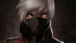 Парень в Маске | Ninja Mask Hoodie Fire Smoke White Hair Boy - Живые Обои