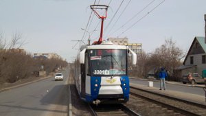 Трамвай 71-152 (ЛВС-2005)-3301. Покатушки по Барнаулу. Обзор салона.