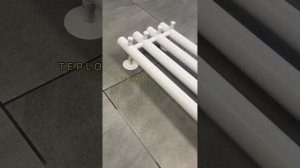 Вертикальный узкий полотенцесушитель 4 круглых белых секции, 21х120см, с таймером от завода Маргрои