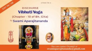 "Gita Chapter 10 - Day 06 / 08" Talk in English by Swami Aparajitananda, Chinmaya Mission Mangaluru