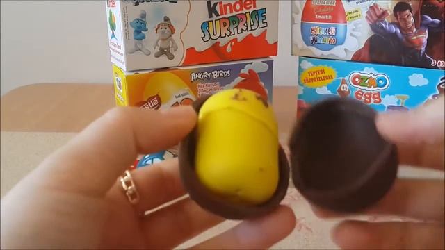 Kinder Surprise Eggs Unboxing Cars, Smurfs, Surprise Toys, Angry Birds, Superman