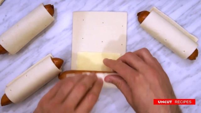 Easy Cheesy Hot Dog Crescent Roll Appetizers Recipe || Uncut Recipes