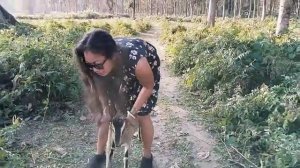 Goat riding village forest girl goat riding ❤️😍