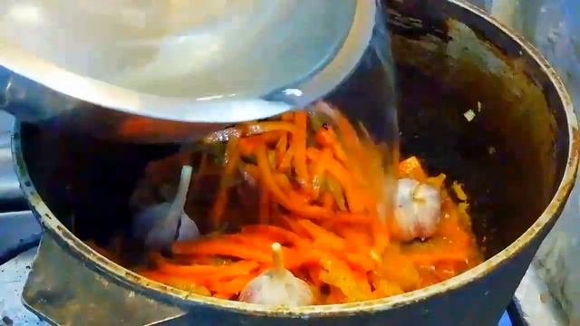 Рецепт приготовления Узбецкого плова в казане на костре