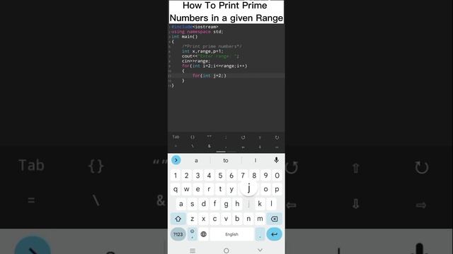 How to Print Prime numbers in given Range Using for loop|C++ Programming|Learn C++|Coding Class