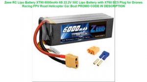 Review Zeee RC Lipo Battery XT90 6000mAh 6S 22.2V 50C Lipo Battery with XT60 EC5 Plug for Drones Ra