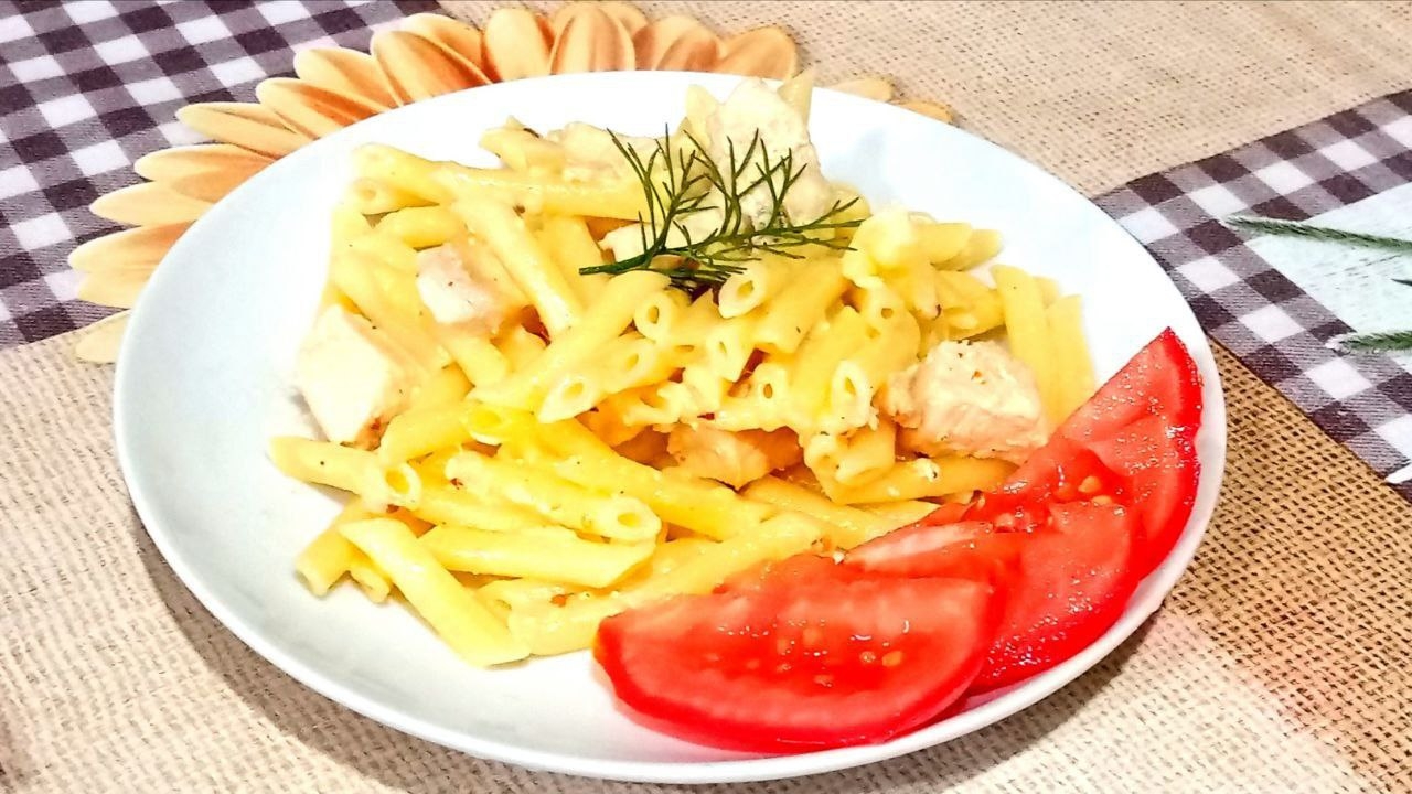 Макароны со сливочным соусом. смотреть онлайн