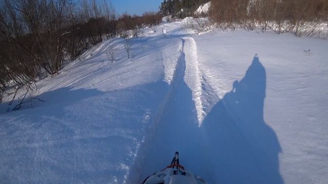 На снегоходе, река Елбань смотреть онлайн