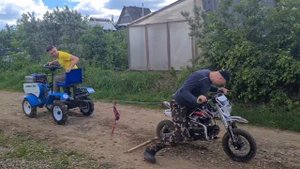 Мотоблок VS Питбайка.#мотоблокнева #питбайк
