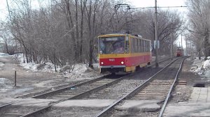 Трамваи Tatra T6B5SU-1023 и Tatra T3SU-1109