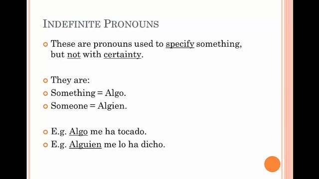 A Level Spanish - Indefinite Adjevtives & Pronouns смотреть онлайн