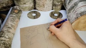 Как нарисовать дерево с частично опавшей листвой