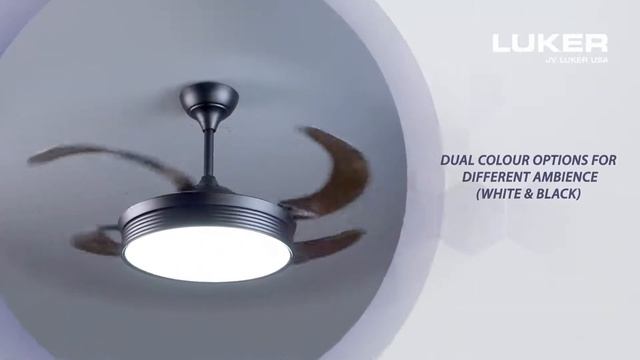 Luker Diana Premium under light Retractable Fan with LED (1080 mm sweep size ,Black) смотреть онлайн