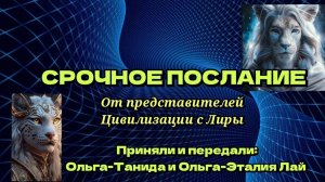 Срочное послание от представителей Цивилизации с Лиры 28.12.2024