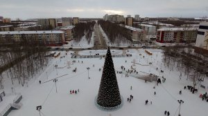Ёлка Нижневартовска. Nizhnevartovsk #излучинск #нижневартовск #аэросъёмка #ёлка #югра