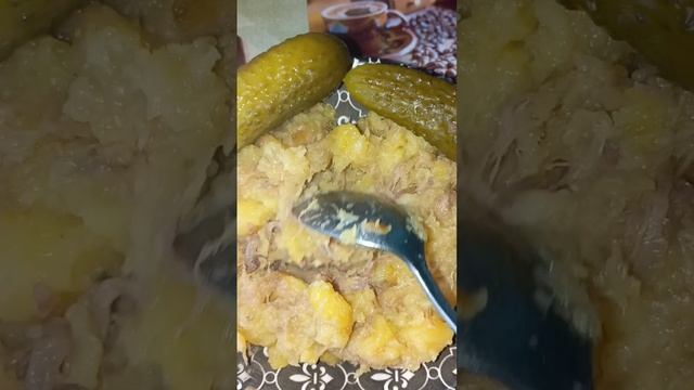 жаренка с уткой и солёным огурцом 🥒