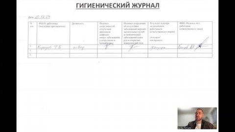 Журналы в общественном питании. Гигиенический журнал