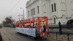 Трамвай РТ-1 отправляется с Центрального Рынка дальше по Ростову-на-Дону