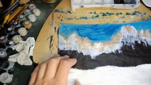 Как рисовать горы красками