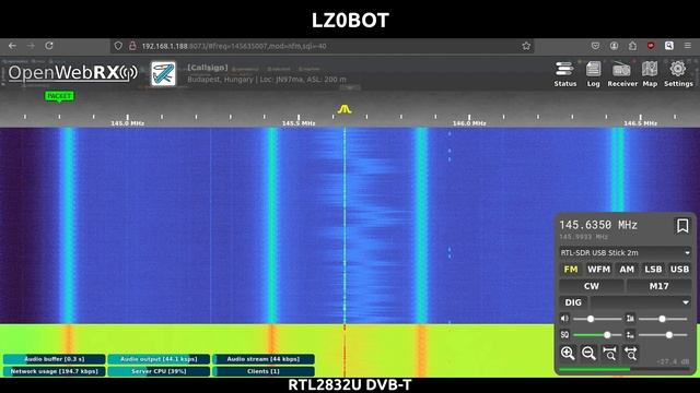 OpenWebRX | Raspberry Pi Zero 2 W | RTL2832U DVB-T | LZ0BOT