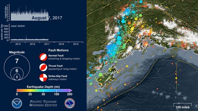 Five Years of Earthquakes in Southern Alaska-  2015 - 2019_4K_60fps