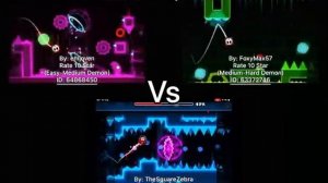 Geometry Dash = Round 1 Full Version (Comparison) (emjoven Vs FoxyMax57 Vs TheSquareZebra) (More)
