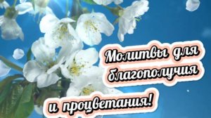 Благодатные молитвы для Благополучия и процветания!