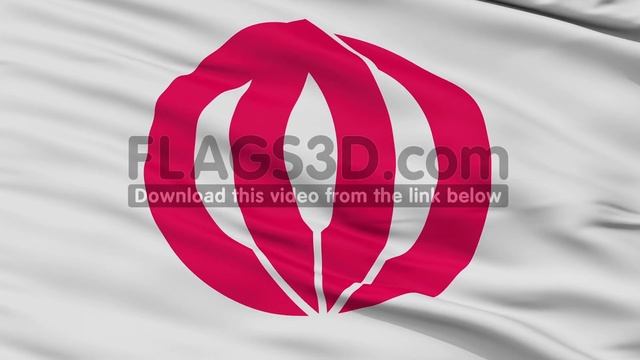 Closeup Kashima city flag, prefecture Saga, Japan смотреть онлайн