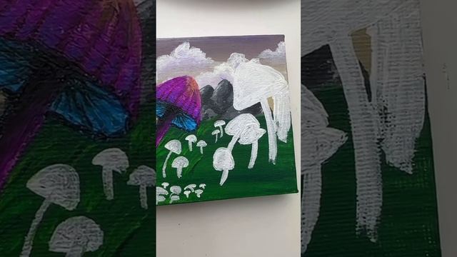 #art #artist #paint #painting #mushroom #neon #فن #رسم #canvas