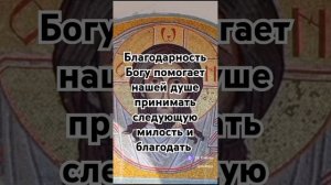 Благодарность Богу помогает нашей душе принимать следующую милость и благодать