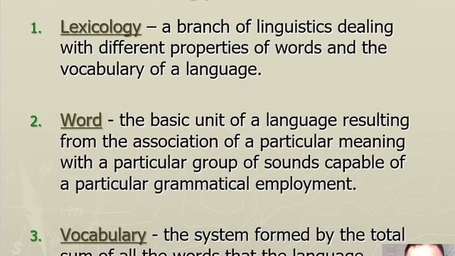 001  Lexicology Part 1
