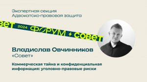 Форум, день 1. Владислав Овчинников, Юридическая группа «Совет»