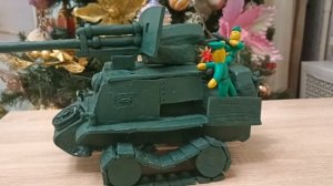 Обзор танка Зис-30 из скульптурного пластилина.