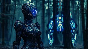 Cybernetic Valkyrie: A Lone Warrior in the Gothic Abyss