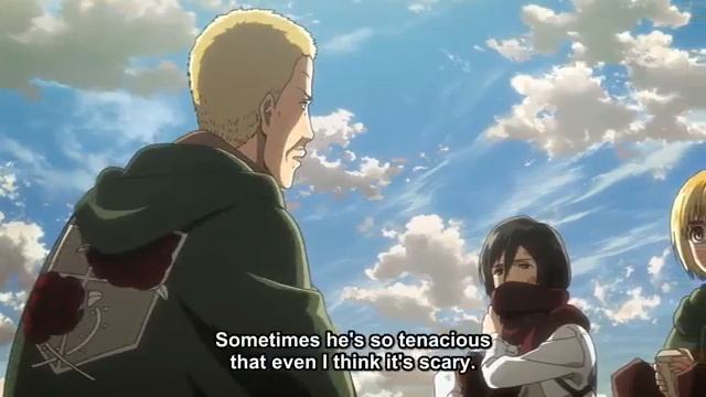 Attack on titan season 2 episode 8 // Hannes talks with Armin and Mikasa смотреть онлайн