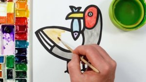 Рисунок чайки! Рисование и раскраска для детей и малышей! Простые рисунки животных